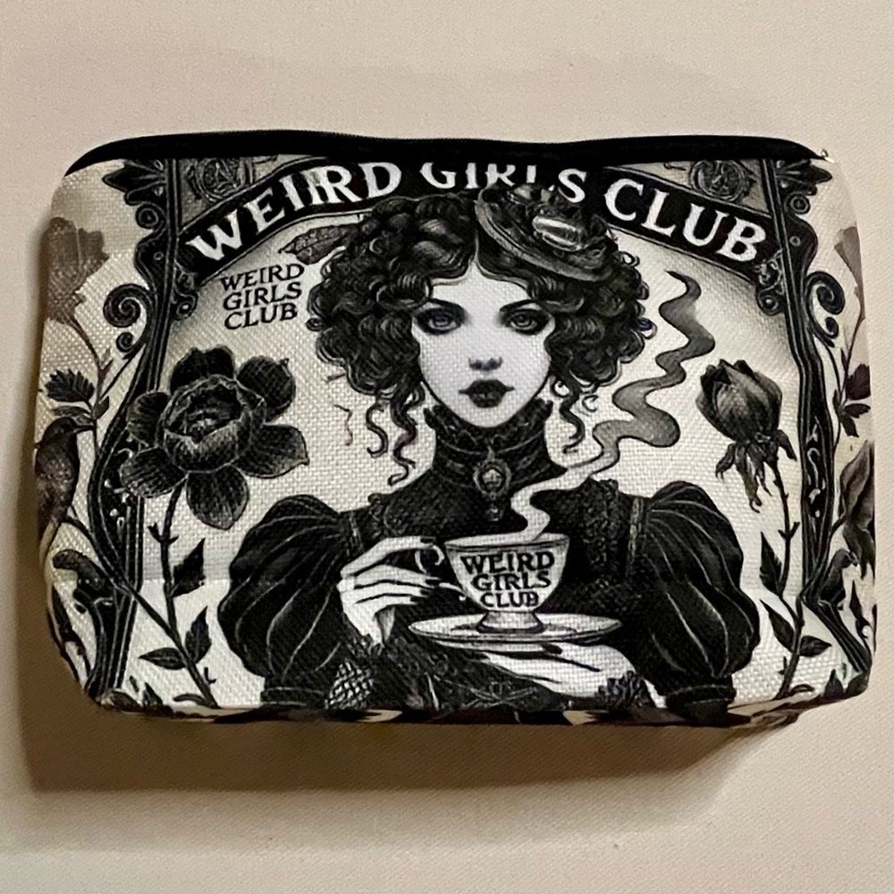 Weird Girl’s Club Makeup Bag Gothic Victorian Black & White
